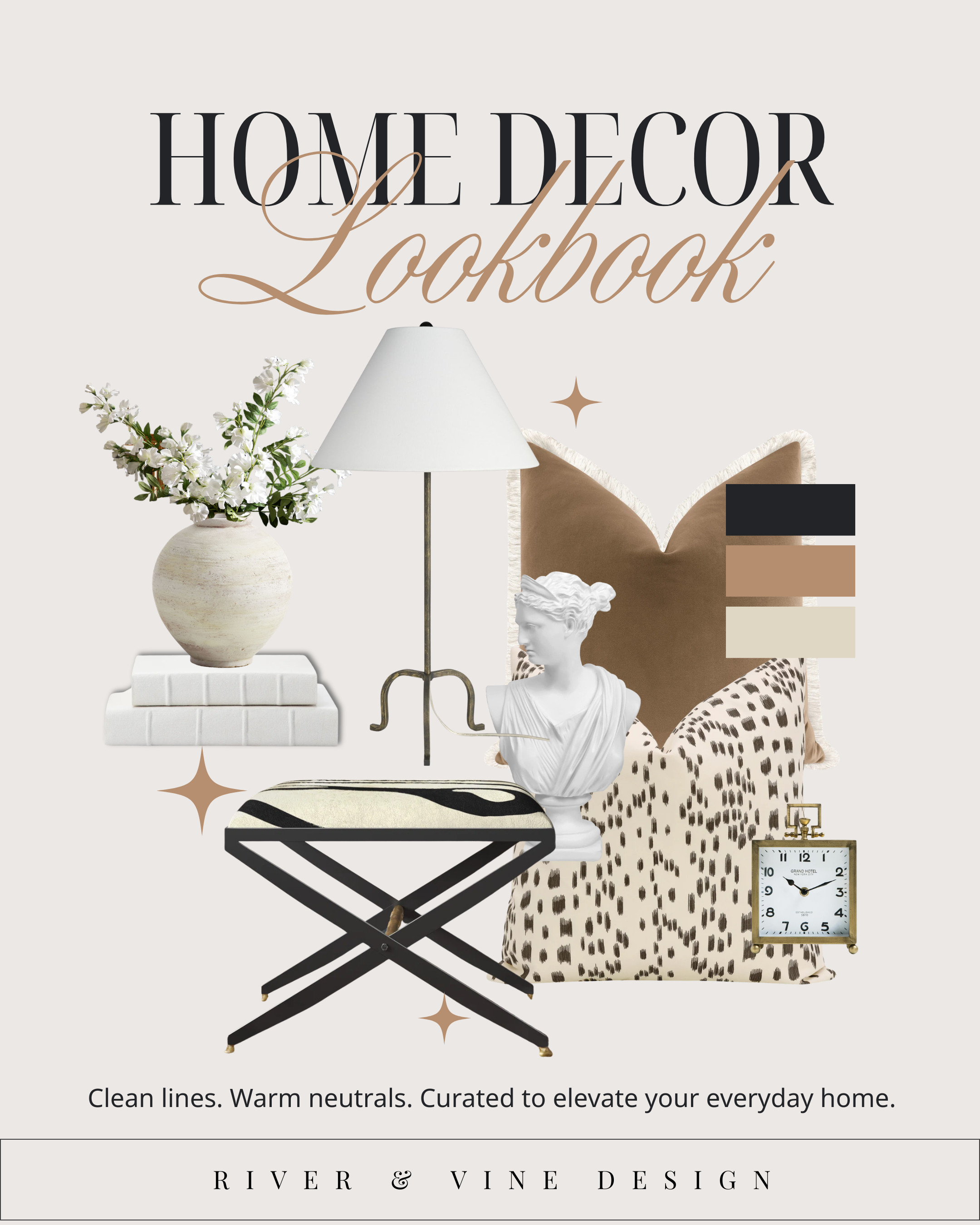 The pieces that quietly make a room feel intentional. ✨

This lookbook pulls together some of my favorite elements for creating a space that feels warm, layered, and timeless — think sculptural accents, tailored lighting, rich textures, and classic neutral tones that always work together.

From the leopard pillow and velvet neutrals to the marble clock, sculptural bust, and modern tripod lamp, these are the kinds of pieces that elevate everyday spaces without feeling overdone.

If you love warm neutral interiors, timeless home decor, designer styling, and elevated everyday pieces, this lookbook is full of inspiration.

Shop the look and more curated finds through River & Vine Design. ✨ 

 #LTKHome