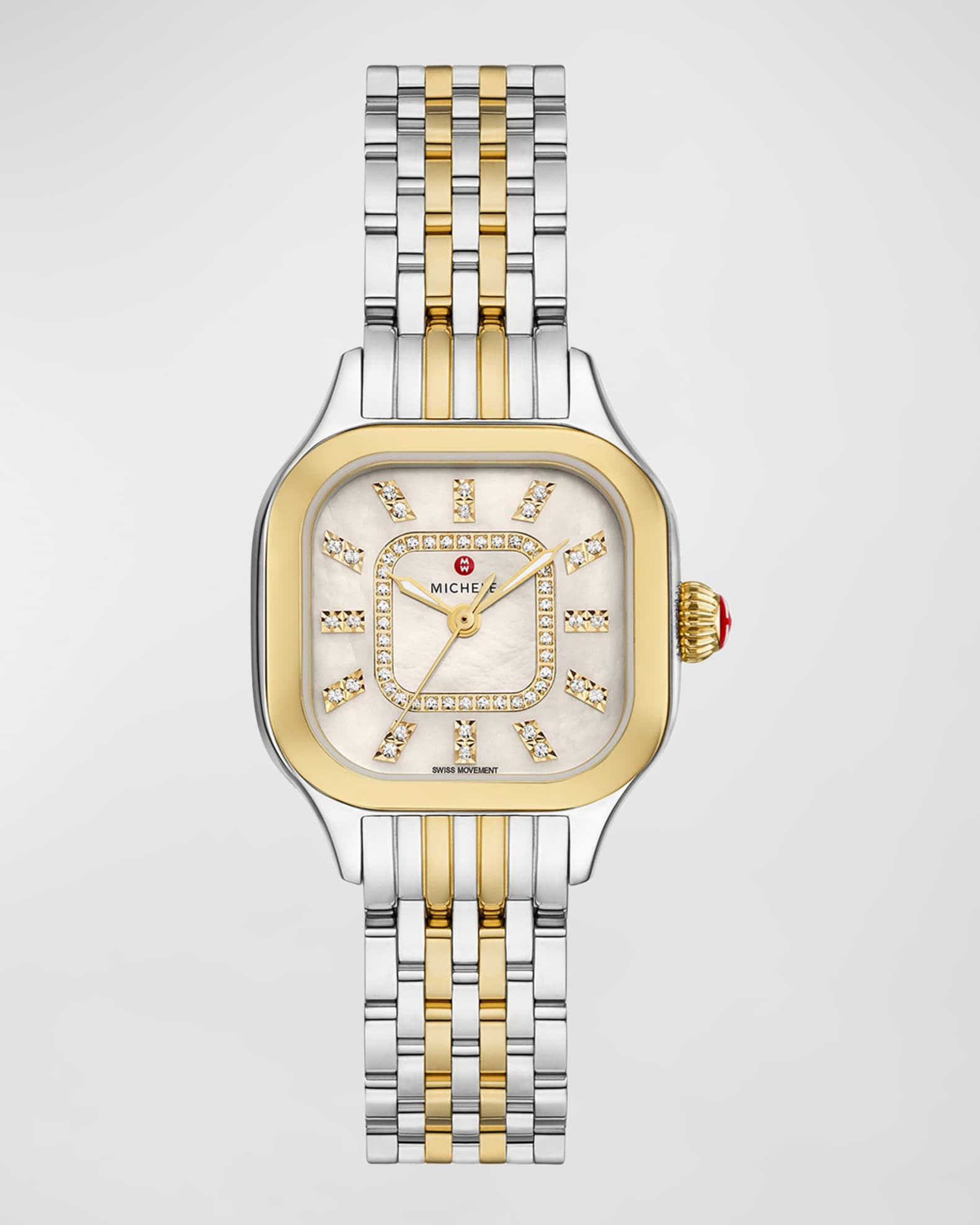 MICHELE 29mm Meggie Diamond Dial and Mother-of-Pearl Watch, Two-Tone | Neiman Marcus