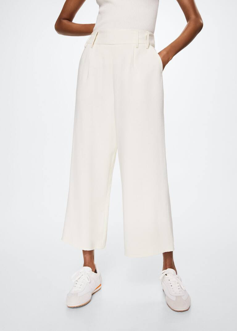 Fluid culotte pants -  Women | Mango USA | MANGO (US)