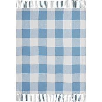 VHC Brands Annie Buffalo Check Farmhouse Country Rustic Woven Throw Blanket for Bedroom Living Ro... | Amazon (US)