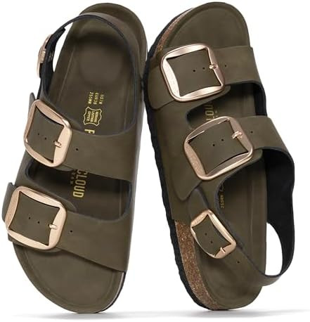 Project Cloud 100% Genuine Leather Ankle Strap Footbed Sandal with Lightweight & Comfortable Walk... | Amazon (US)