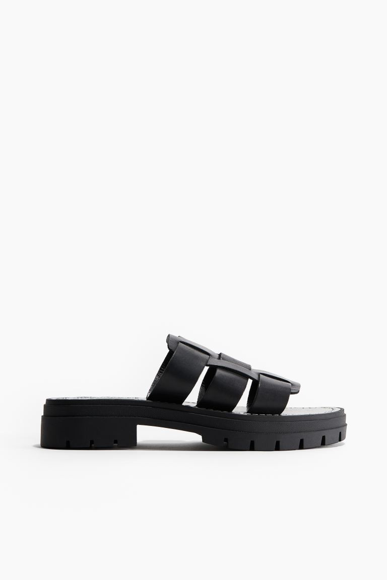 Chunky Leather Sandals - Black - Ladies | H&M US | H&M (US + CA)