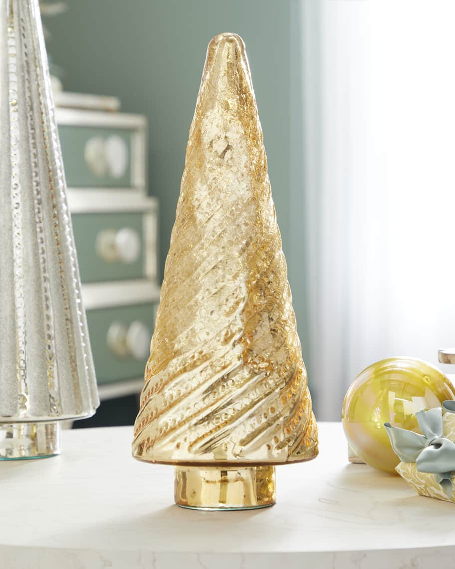Neiman Marcus Cracked Golden Glass Tree, 18" | Neiman Marcus