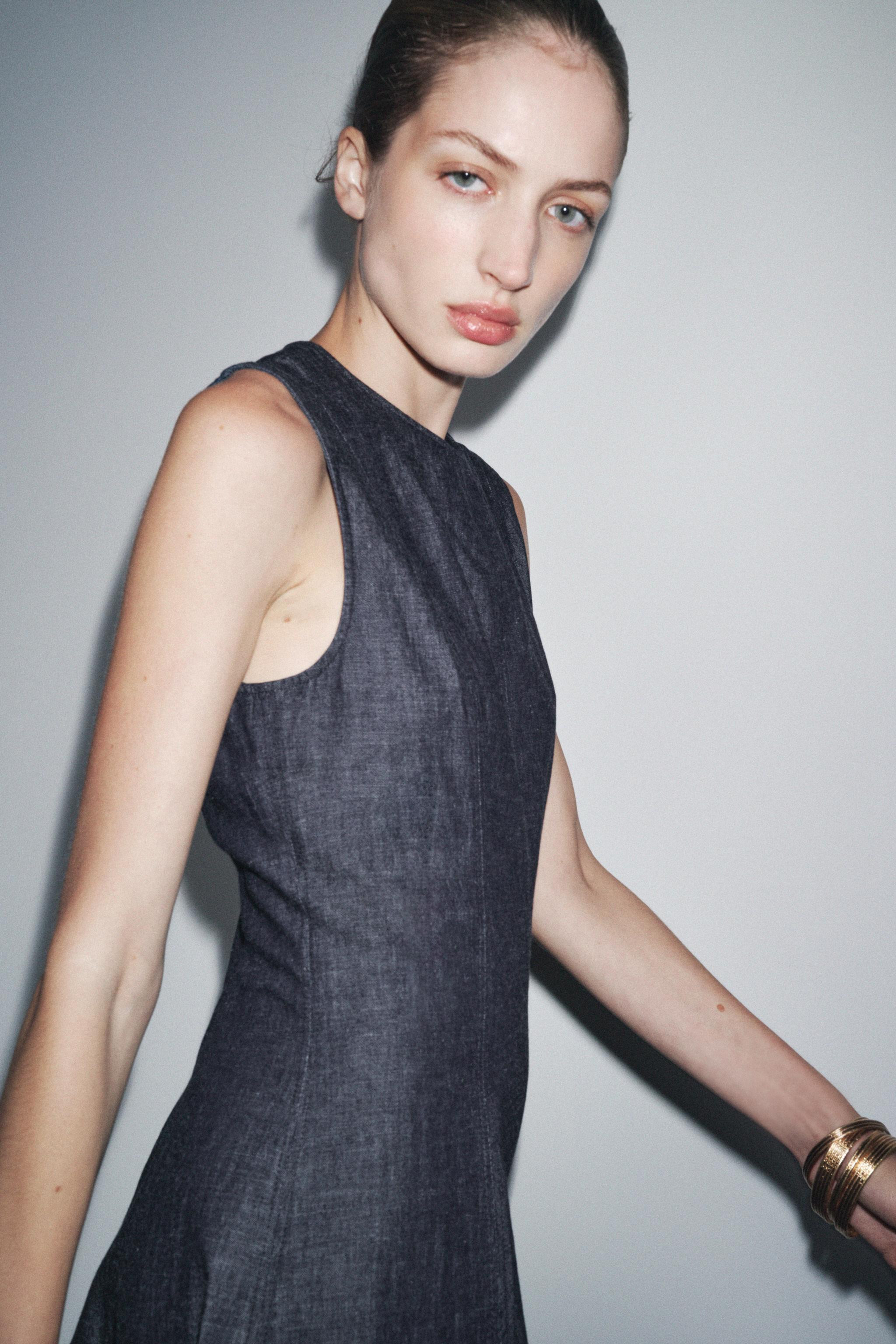 ZW COLLECTION DENIM MIDI DRESS | Zara US