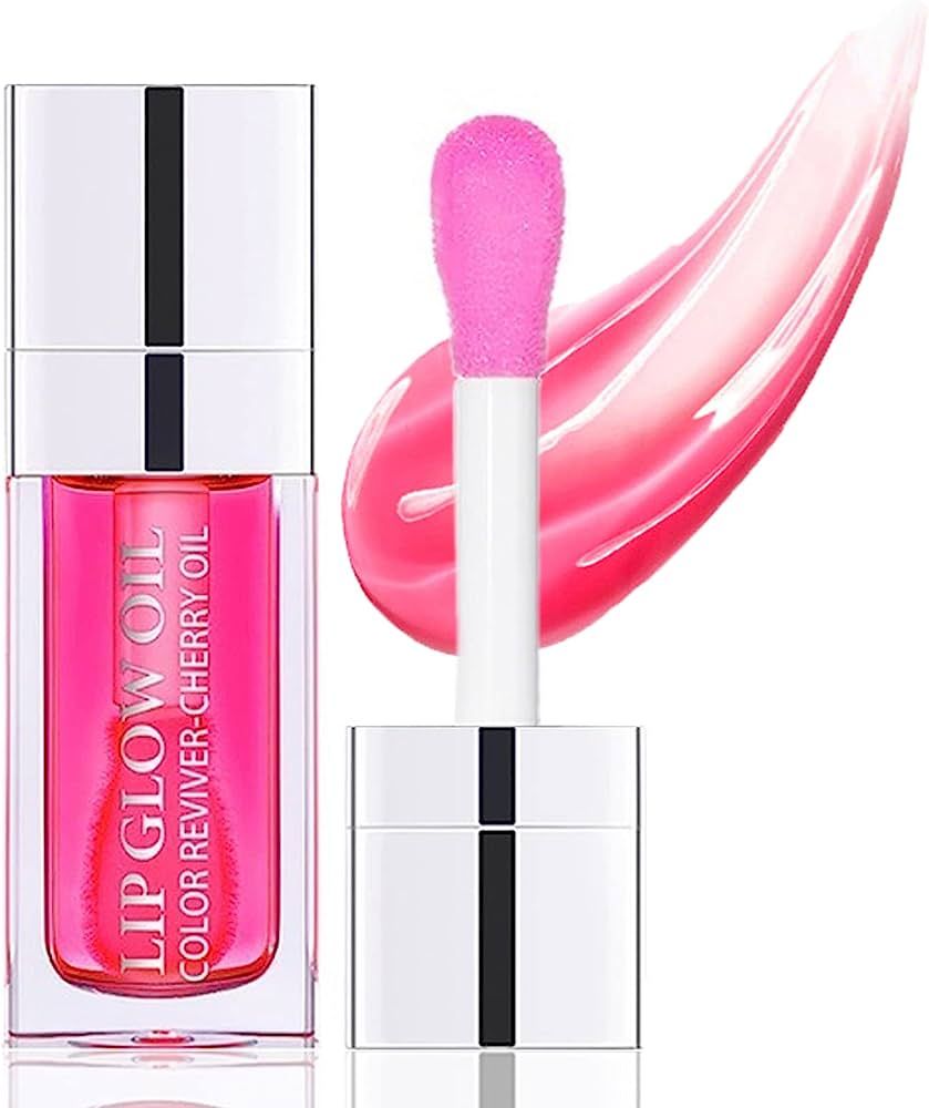 Plumping Lip Oil Hydrating Lip Gloss Tinted Lip Balm Transparent Toot Lip Oil Lip Care, Big Brush... | Amazon (US)