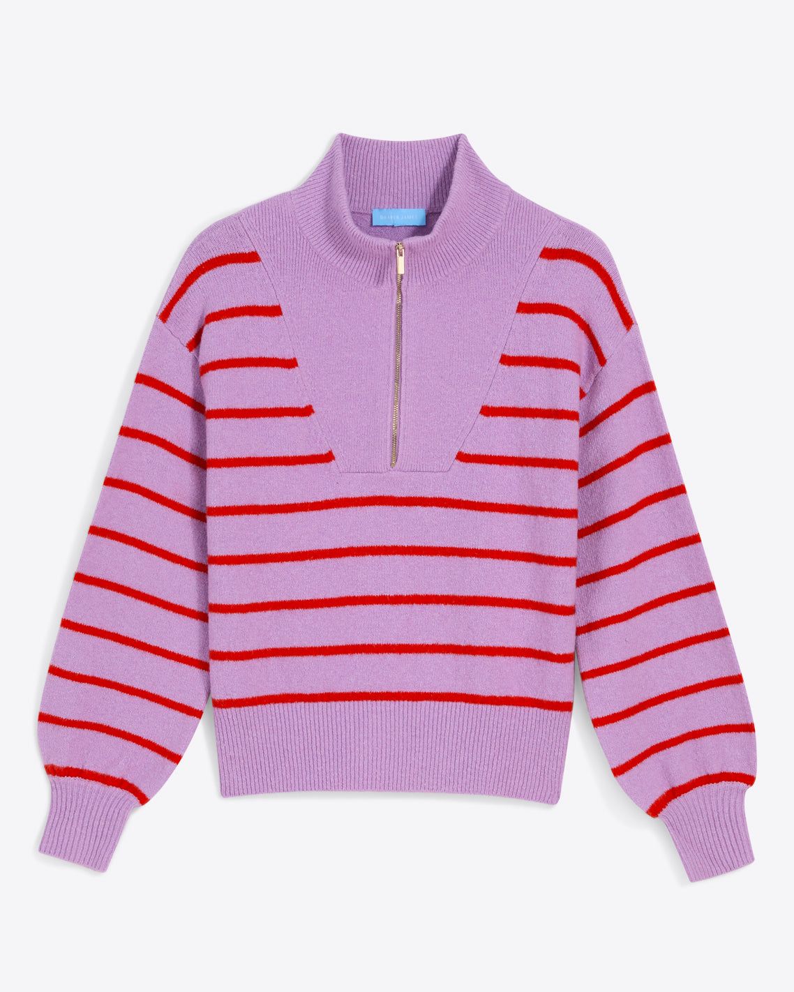 Striped Quarter Zip Sweater in Mariner Stripe | Draper James (US)