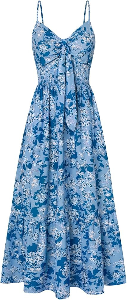 GRACE KARIN Womens Summer Floral Maxi Dresses 2026 Long Flowy Boho Dress Beach Vacation Sundresses Casual Clothes with Pocket | Amazon (US)