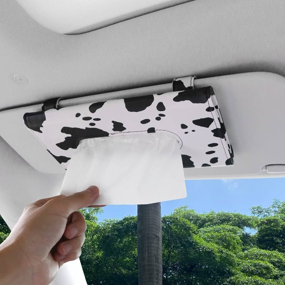 Cow Print Car Accessories for Women, Car Visor Tissue Holder, Tissue Holder for Car, Universal Ti... | Amazon (US)