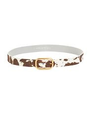 Leather Cow Print Belt | TJ Maxx