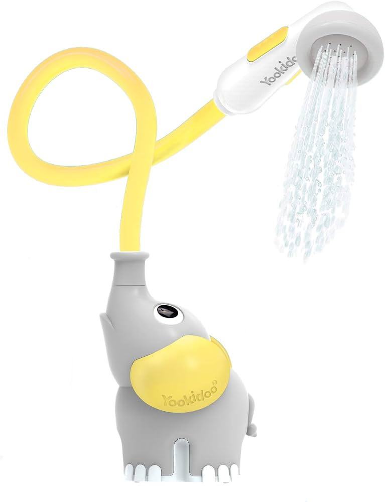 Yookidoo Baby Bath Shower Head - Elephant Water Pump with Trunk Spout Rinser - Control Water Flow... | Amazon (US)