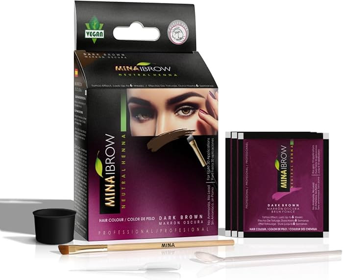 MinaiBrow Dark Brown Tint Kit | Natural Spot Coloring Brow Powder, Water & Smudge Proof Instant B... | Amazon (US)