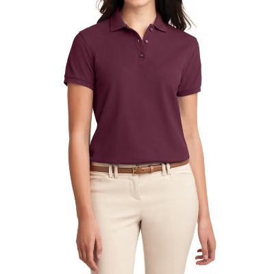 Mafoose Women's Comfortable Silk Touch Polo Golf Shirt Short Sleeve Burgundy S | Target