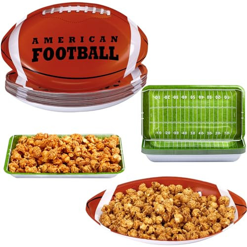 Football Party Trays American Football Serving Trays Reusable Food Plates Football Snack Tray Dessert Platter for Football Party Supplies Kids Birthday Party Decoration (60 Pieces) | Amazon (US)