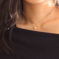 Horn necklace, double horn necklace gold, crescent moon necklace, moon choker, boho pendant necklace, half moon necklace, gold horn necklace | Etsy (US)