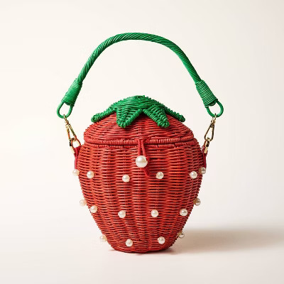 Pearl Embellished Strawberry Basket Bucket Bag - kate spade new york x Target Red | Target