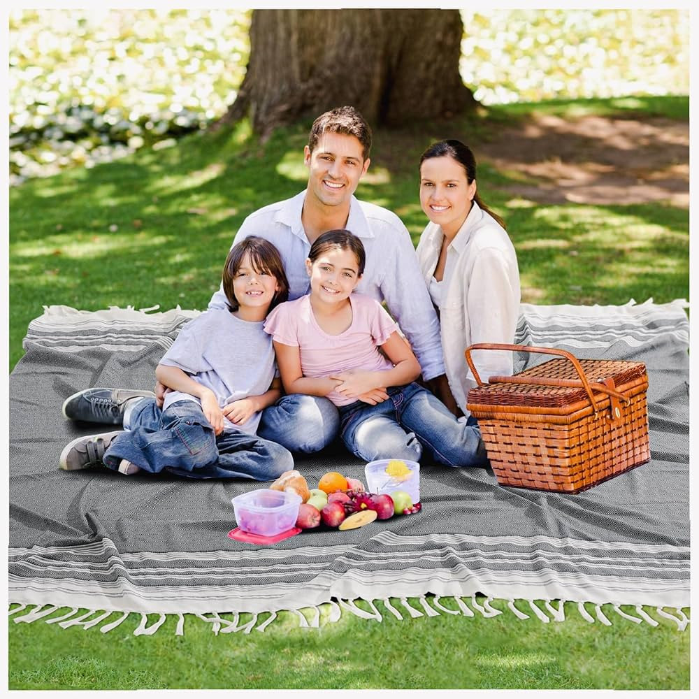 Large Soft Picnic Blanket Outdoor Law Grass Mat Park Car Travel Europe Mexico Trip Beach Towel Ou... | Amazon (US)