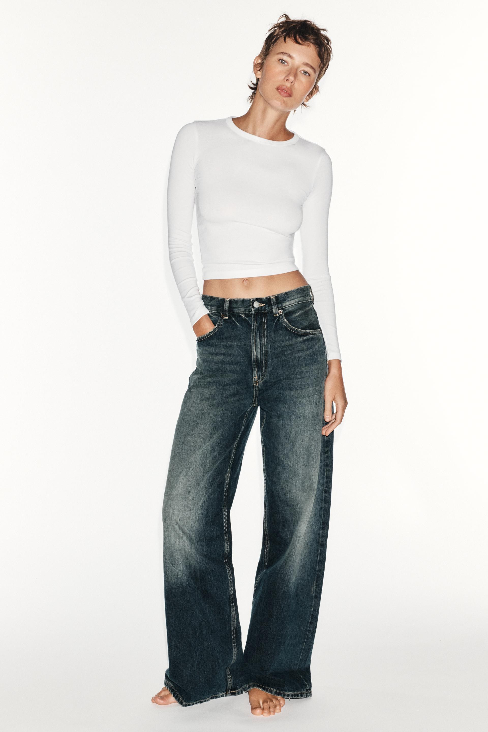 Zara - Trf High Rise Extra Wide Leg Jeans - Light Blue - 31 (Us 12) - Woman | Zara US