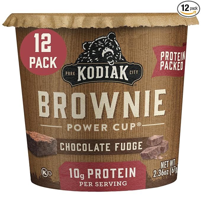 Kodiak Cakes Chocolate Fudge Brownie in a Cup, 2.36 Ounce (Pack of 12) (Packaging May Vary) | Amazon (US)