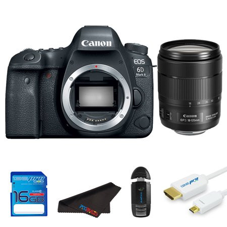 Canon EOS 6D Mark II DSLR Camera + Canon EF-S 18-135mm f/3.5-5.6 IS USM Lens + Pixi Starter Bundle K | Walmart (US)