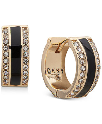Gold-Tone Pav\u00e9 & Color Hoop Earrings | Macy's