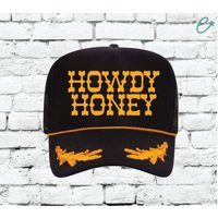 Howdy Honey Hat Trucker Nautical Gold Captain Yacht Sailor Oak Leaves Adjustable Snapback Mesh | Etsy (US)