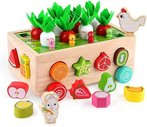 SKYFIELD Montessori Wooden Garden Toy for Baby Boys Girls 1 2 3 Years Old, Fine Motor Skills Deve... | Amazon (US)