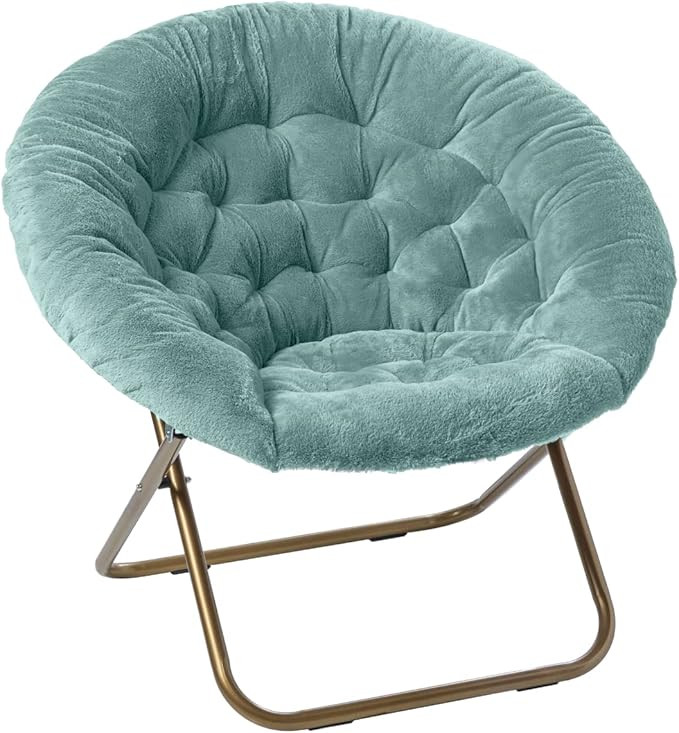 Milliard Saucer Chair For Adults, Teens & Kids, Blue, Faux Fur XL Circle Chair for Bedroom, Dorm ... | Amazon (US)