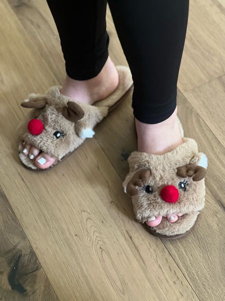 Reindeer slippers 
Gift idea 

#LTKHoliday #LTKunder50 #LTKkids