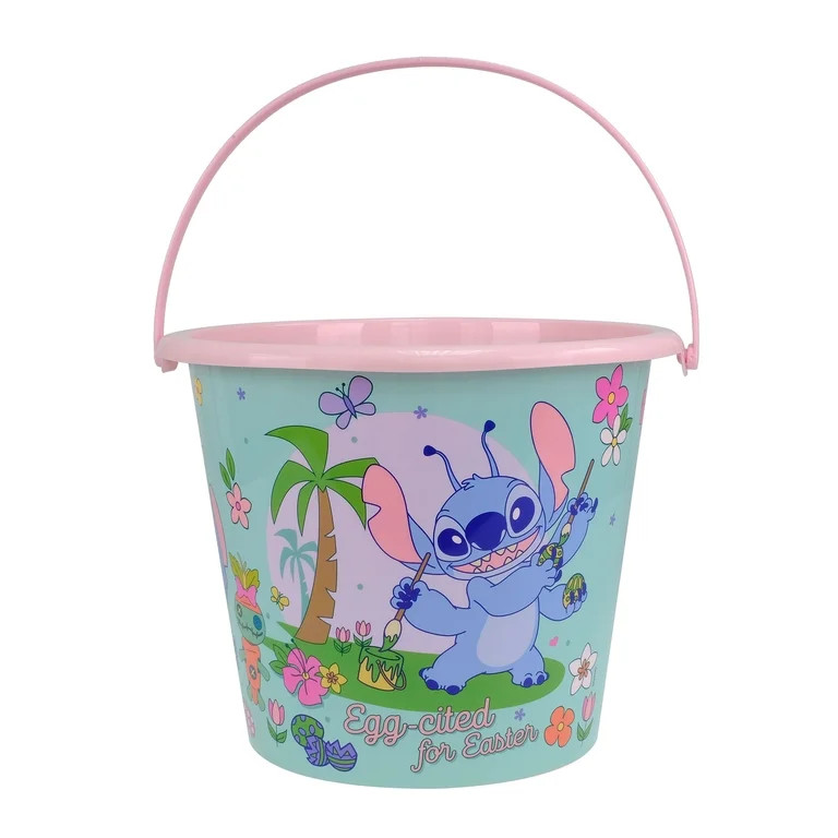 Stitch Jumbo Plastic Easter Pail with Iconic Design, Light Pink, By Ruz | Walmart (US)