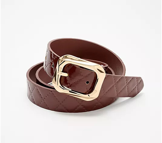 Susan Graver Faux Patent Leather Quilted Belt - QVC.com | QVC