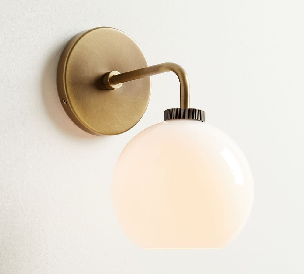 Reagan Milk Globe Sconce | Pottery Barn (US)