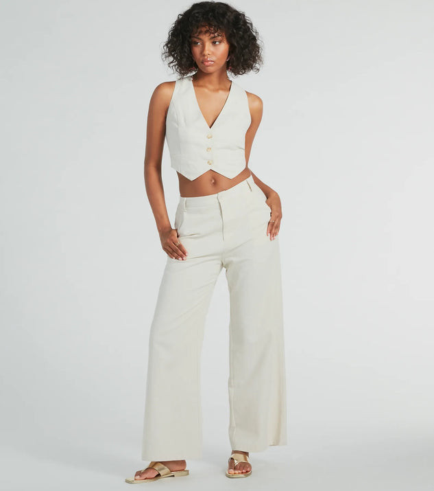 All Play Wide Leg Linen Trouser Pants | Windsor Stores