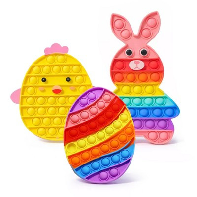 Easter Pop Toys 3-Pack, Rainbow Bunny Chicken & Egg Pop-It Fidget Toys for Stress Relief, Easter Sensory Push Pop Basket Stuffers for Kids and Adults | Target