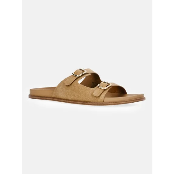 Free Assembly Women's Double Strap Footbed Slide Sandals | Walmart (US)