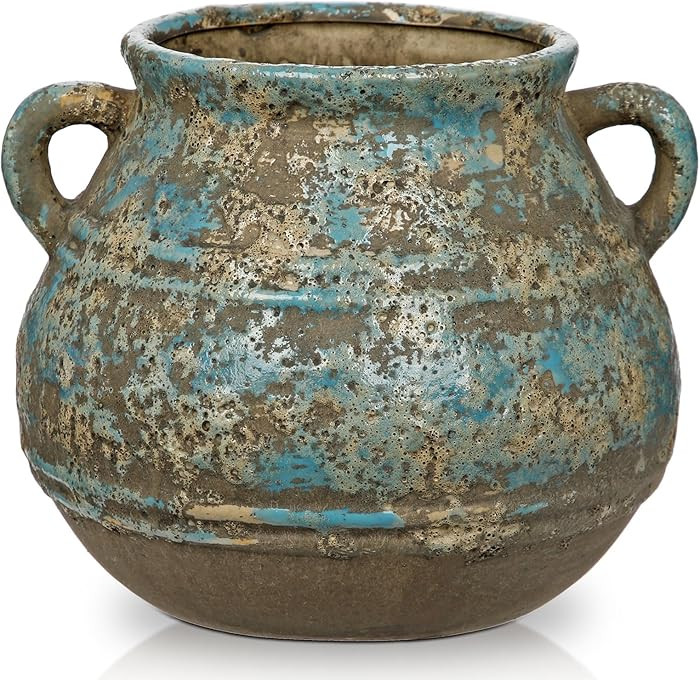 Hollyone Blue Ceramic Planters 5.7 Inch Large Vintage Ceramic Pots for Plants Indoor Outdoor Plan... | Amazon (US)