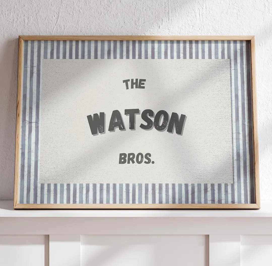 Personalized Brothers Print: Boho Boys Room Wall Art - Etsy | Etsy (US)
