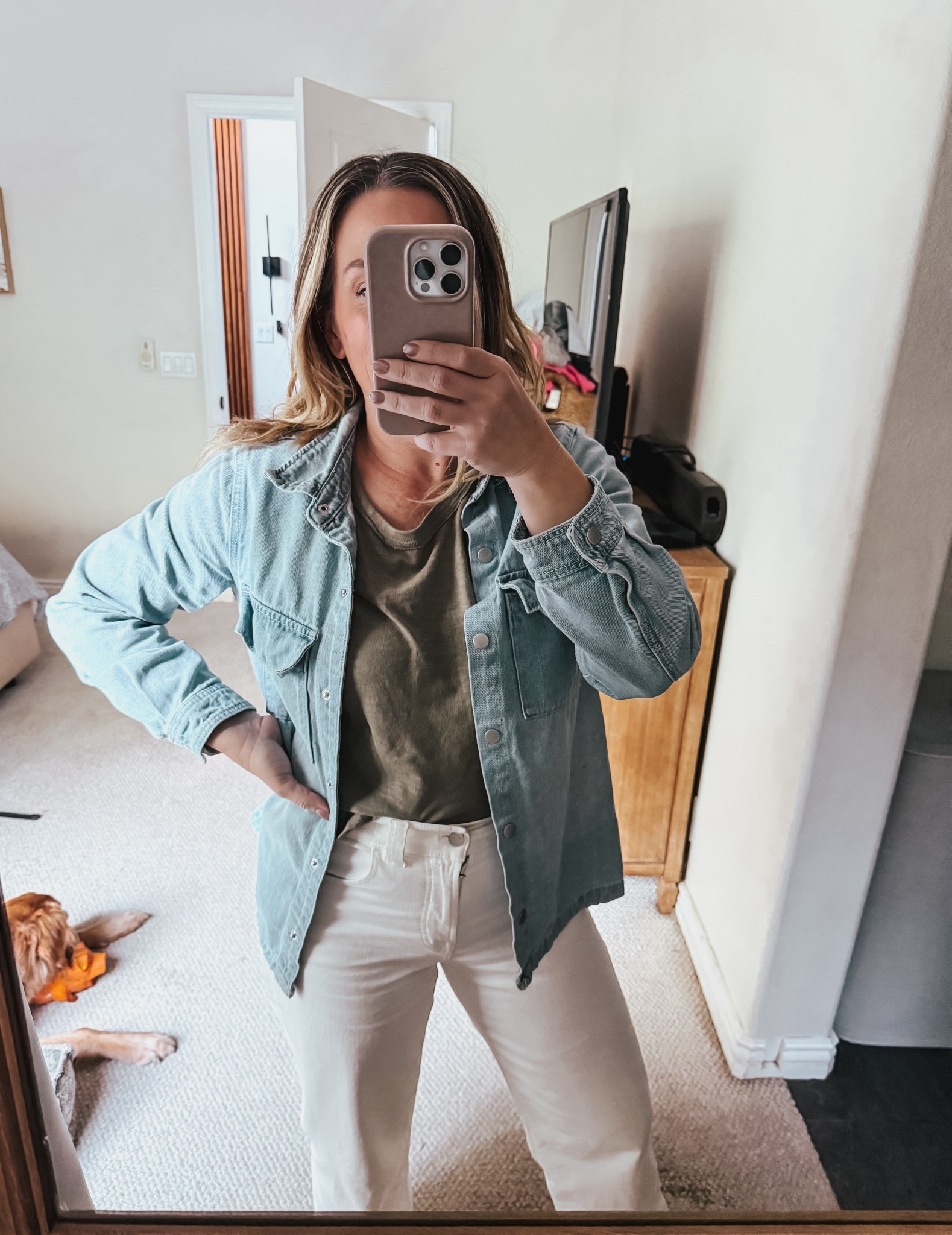 Denim jacket and white jeans outfit to transition from winter to springg

#LTKgrwm #LTKdayinmylife #LTKFindsUnder100