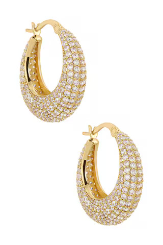 Lili Claspe Small Pave Becca Hoops in Gold from Revolve.com | Revolve Clothing (Global)