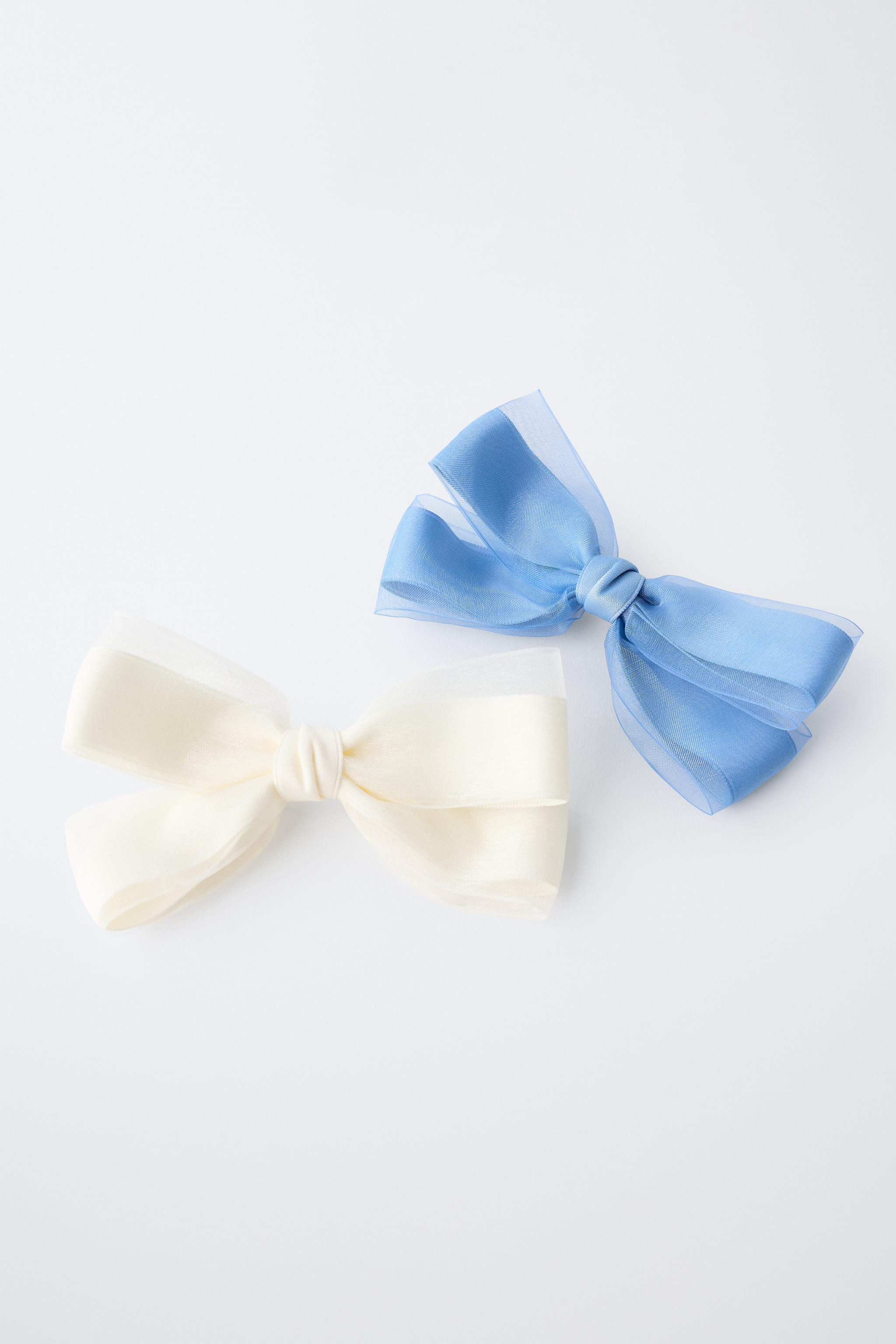 PACK OF TWO ORGANZA BOW CLIPS | Zara UK