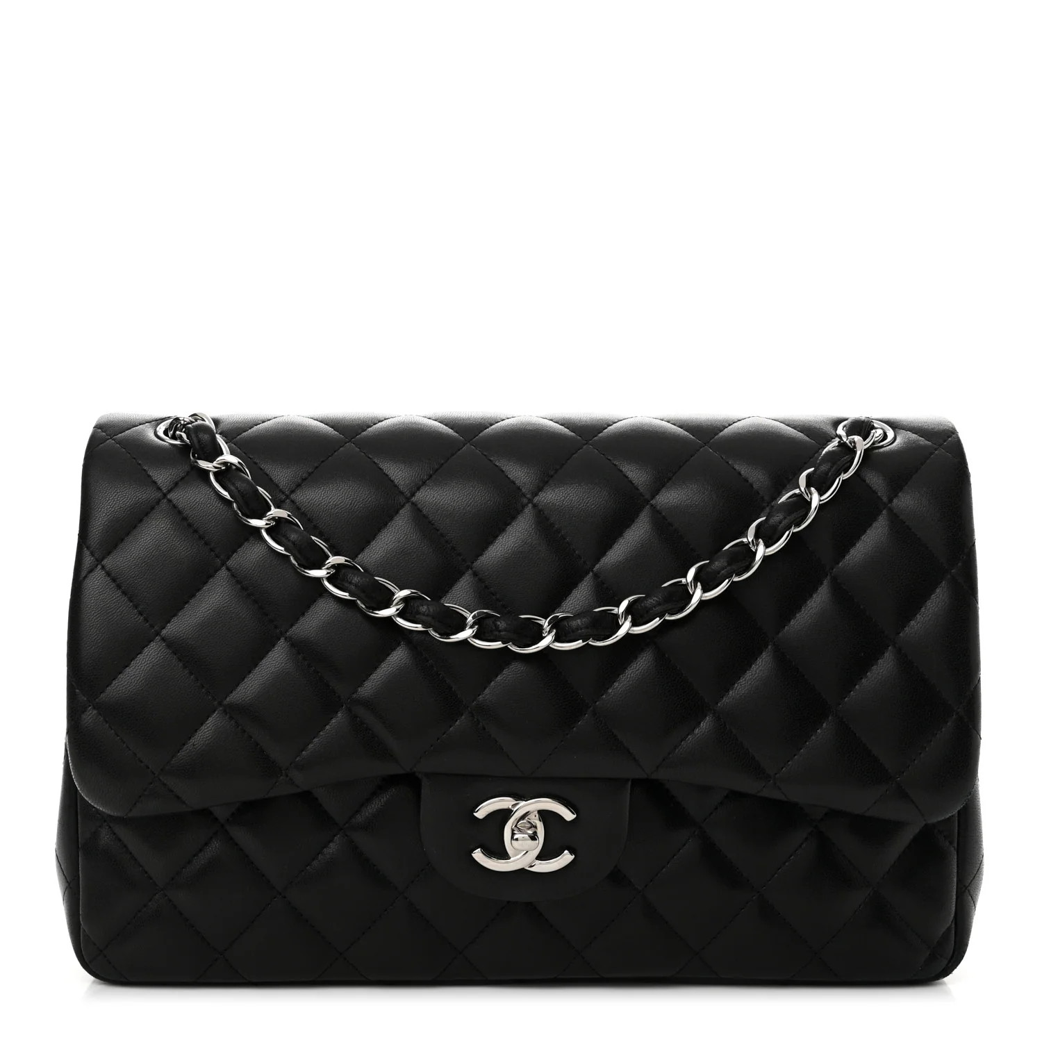CHANEL Lambskin Quilted Jumbo Double Flap Black | FASHIONPHILE | FASHIONPHILE (US)
