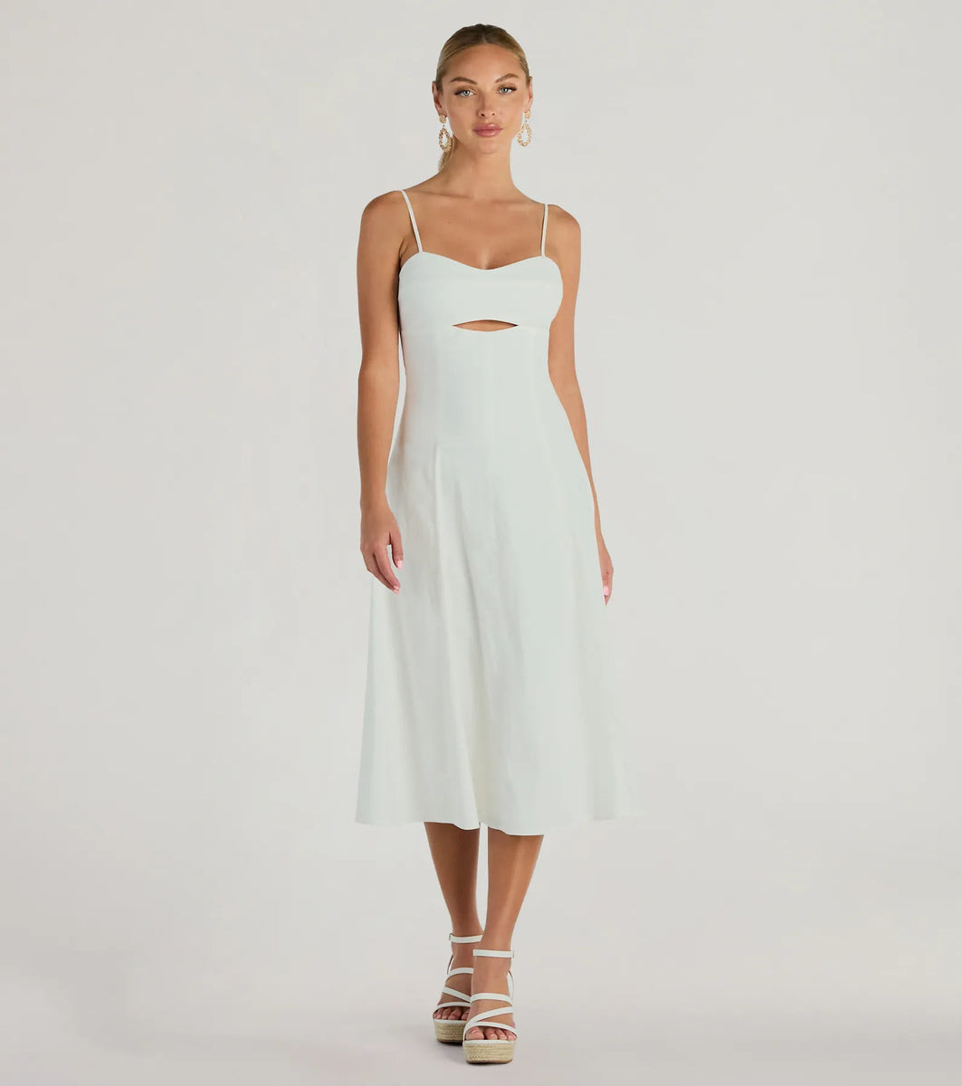 Flawless Beauty Cutout A-Line Midi Dress | Windsor Stores