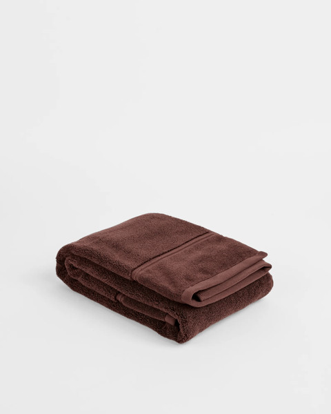 Eden Luxury Egyptian Cotton Pile Bath Towel - Chocolate | Target AU