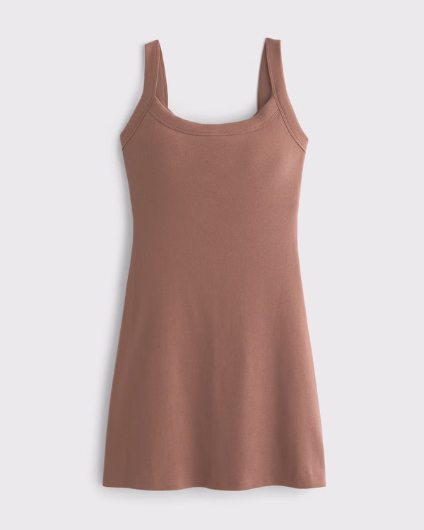 Bra-Free Essential 90s Rib Mini Dress | Abercrombie & Fitch (US)