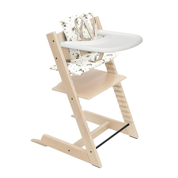 Stokke Tripp Trapp High Chair 2 (Natural), Cushion 2 (Mickey Celebration) + Stokke Tray (White) -... | Amazon (US)