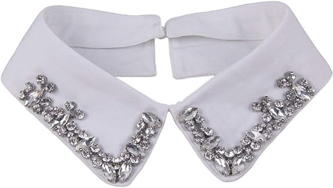 Women's Shiny Rhinestones Fake Vintage Detachable Shirt Collar | Amazon (US)