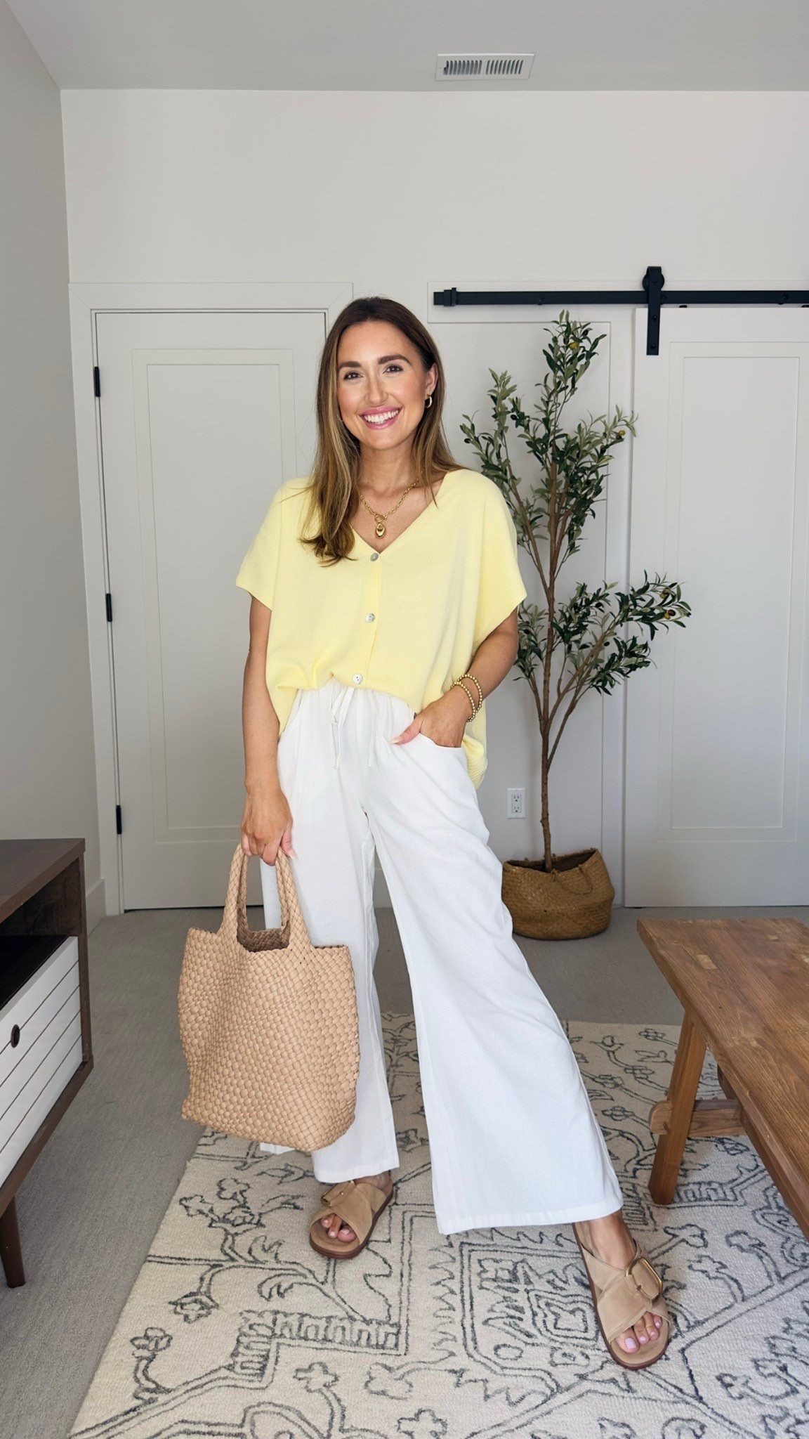 Loving this Amazon spring outfit and pastel yellow top! White amazon pants. Amazon spring OOTD, outfit idea for spring, amazon fashion, amazon spring finds 

#LTKootd #LTKdayinmylife #LTKmomlife
