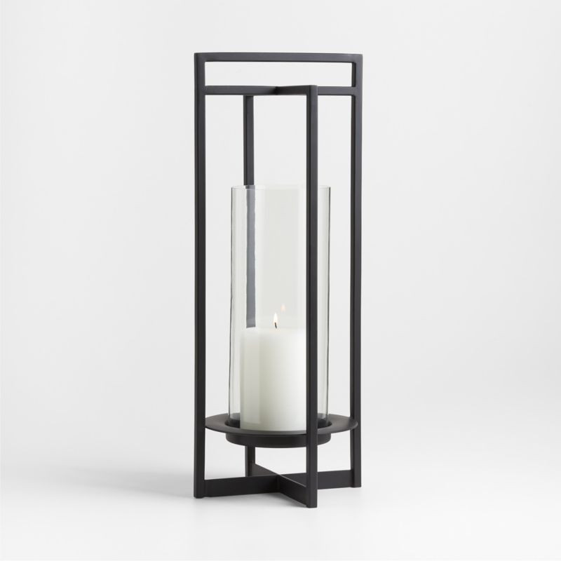 Dune Medium Black Metal Outdoor Lantern 24 | Crate & Barrel