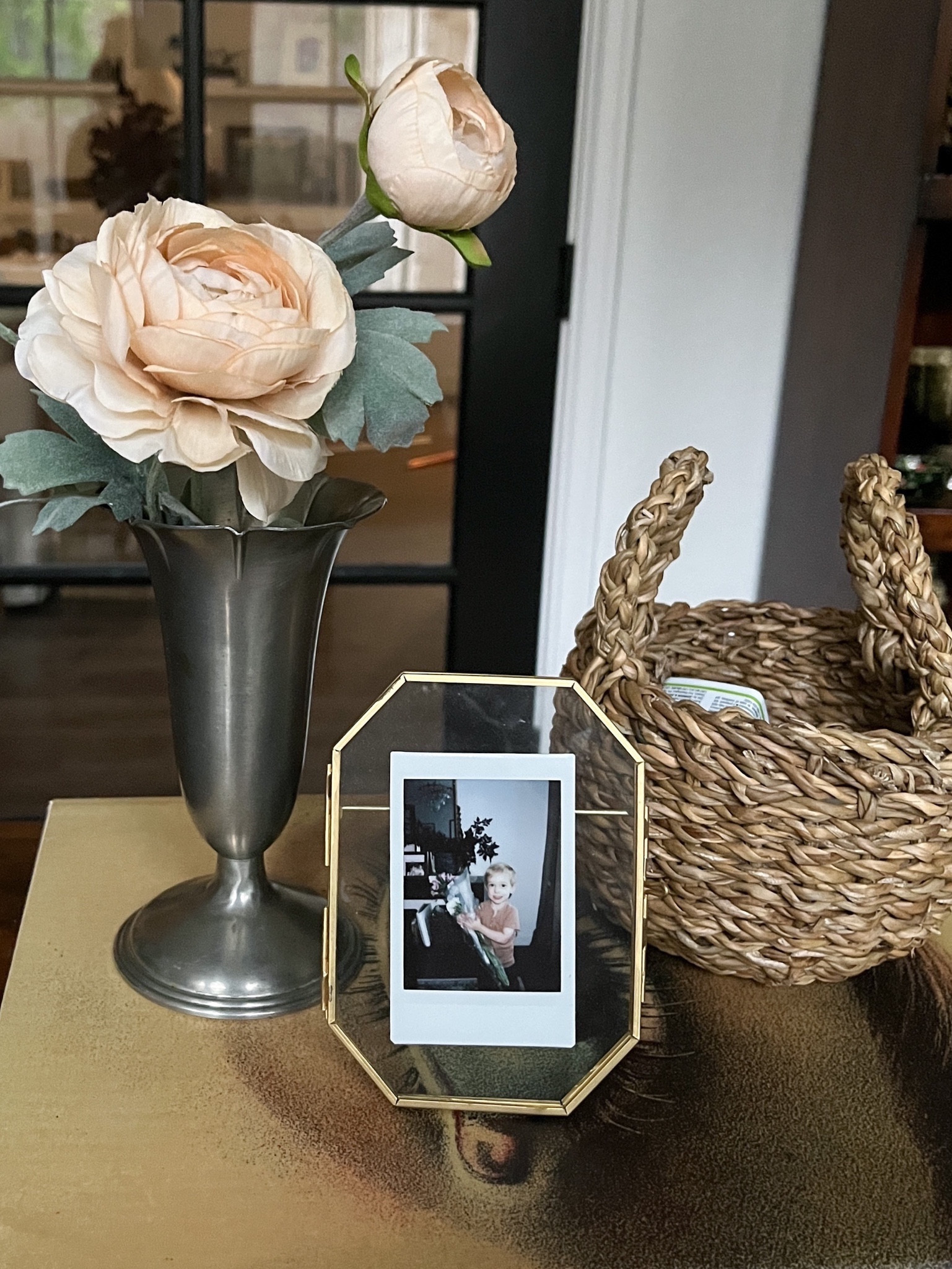 Silver vase
Pewter vase
Handled woven basket 

#LTKsalealert #LTKfindsunder50 #LTKhome