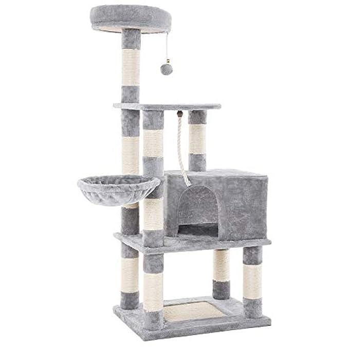 SONGMICS 58" Cat Tree Condo Tower with Scratching Posts Kitten Furniture Play House | Amazon (US)