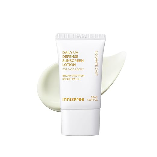 innisfree Daily UV Defense SPF 50+ PA++++ Korean Face & Body Sunscreen, Broad Spectrum, Invisible... | Amazon (US)